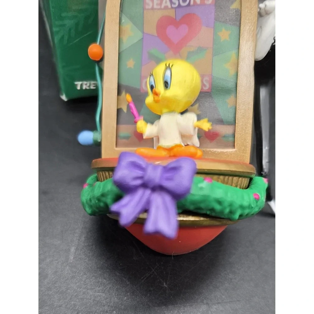 Vintage Looney Tunes Christmas Ornament Tweety Sylvester Angel  1999 Trevco